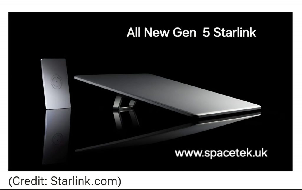 Banner advertising: All New Gen 5 Starlink with a sleek, silver device setup on a black background (SpaceTek UK)