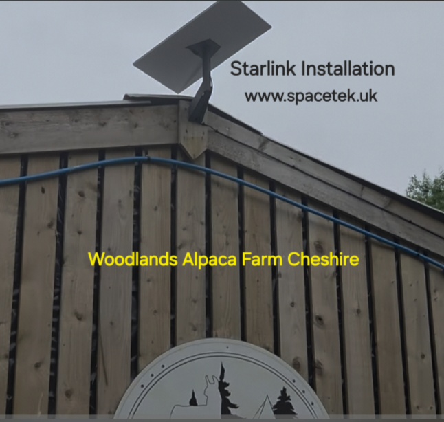 Starlink Installation at Woodlands Alpaca Farm Warrington Cheshire
